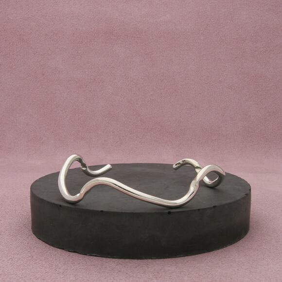 sterling silver wavy twisted cuff bracelet size 6.75in - Picture 1 of 3